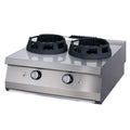 Premium cuiseur wok - 2 x 28,5 cm anneaux de cuisson - unité double - profondeur 90 cm - gaz