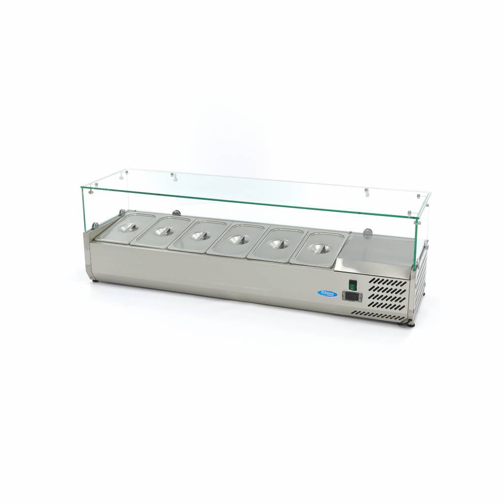 Réfrigérateur de préparation de comptoir - 140 cm - s'adapte à 6 x 1/3 GN