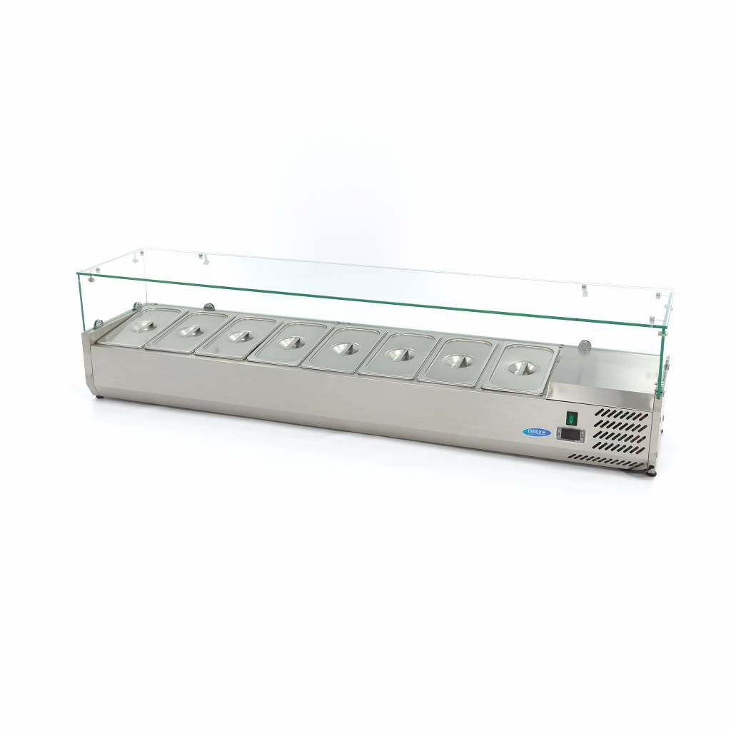 Réfrigérateur de préparation de comptoir - 180 cm - s'adapte à 8 x 1/3 GN