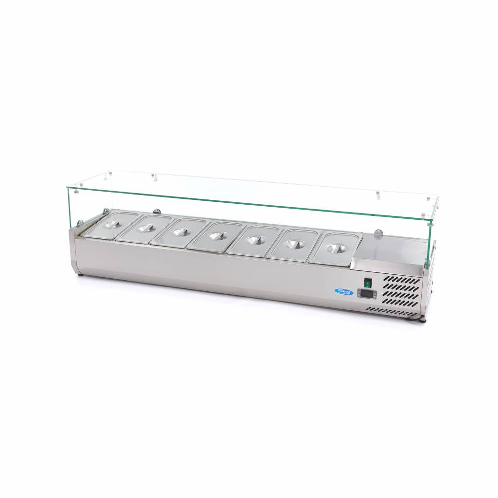 Réfrigérateur de préparation de comptoir - 160 cm - s'adapte à 7 x 1/3 GN