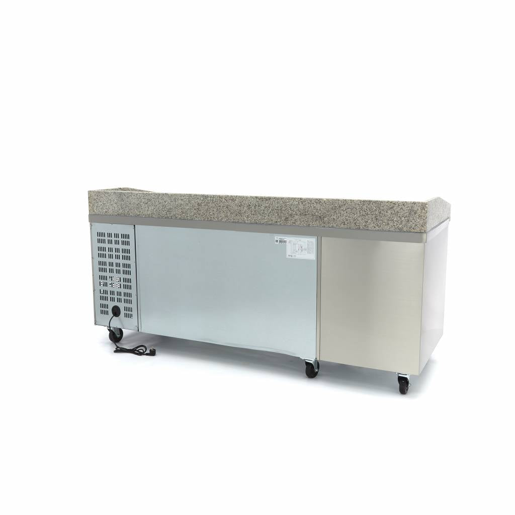 Réfrigérateur pour la préparation des pizzas - 202 cm - 2 portes - 7 tiroirs