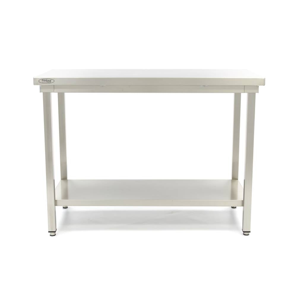 Table en acier inoxydable - 140 x 60 cm - hauteur réglable - avec étagère de rangement