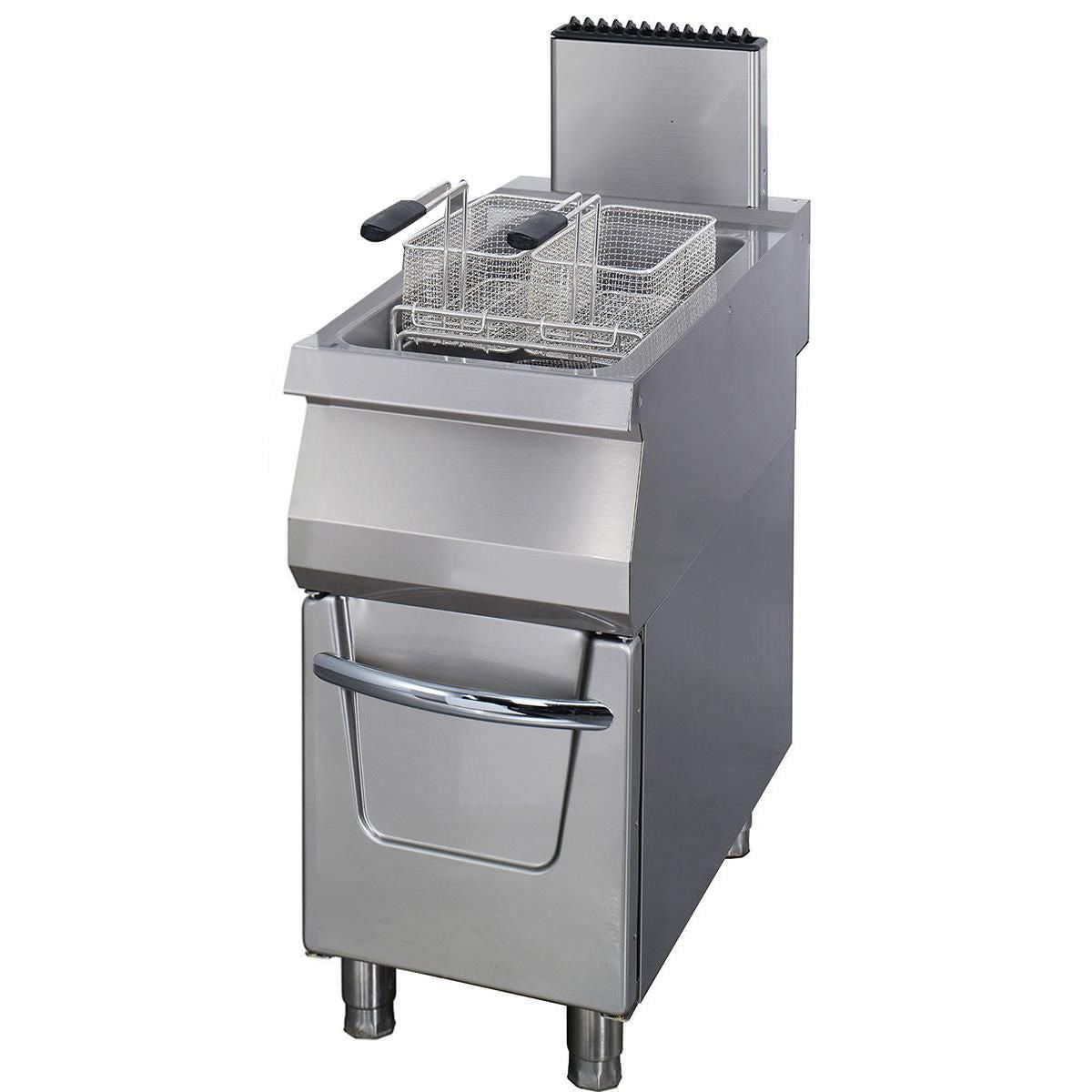 Premium friteuse - 1 x 22 L - unité simple - profondeur 90 cm - avec robinet de vidange - gaz