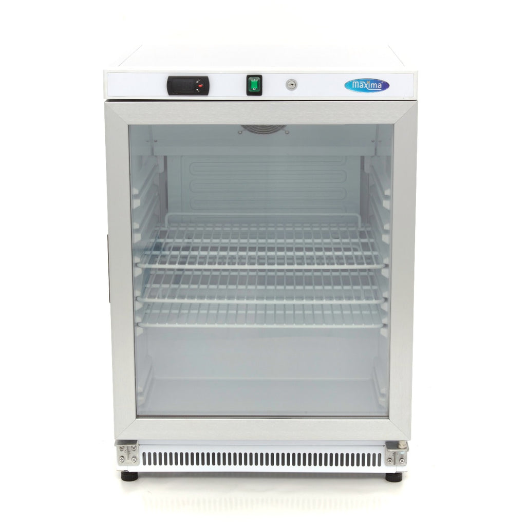 Réfrigérateur - 200 L - blanc - avec porte en verre