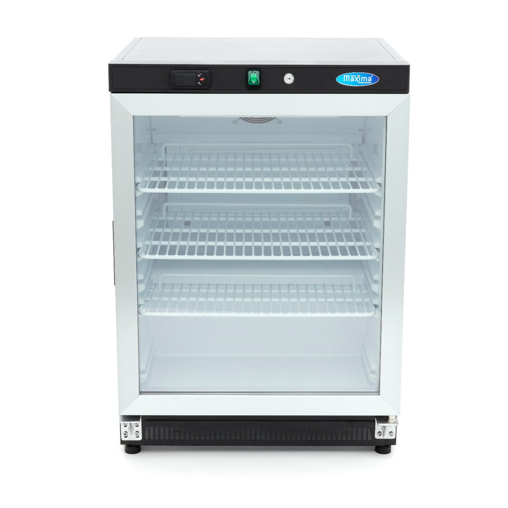 Réfrigérateur - 200 L - noir - avec porte en verre