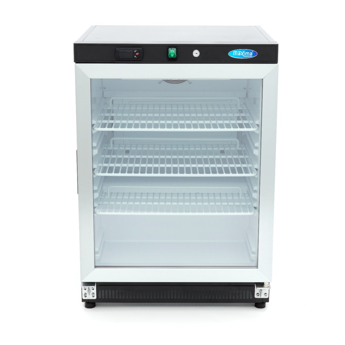 Réfrigérateur - 200 L - noir - avec porte en verre