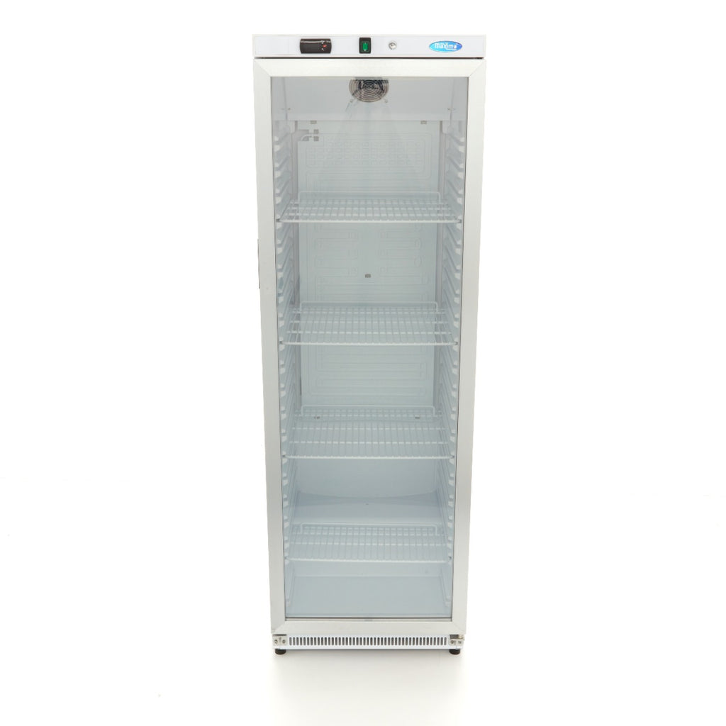 Réfrigérateur - 400 L - blanc - avec porte en verre