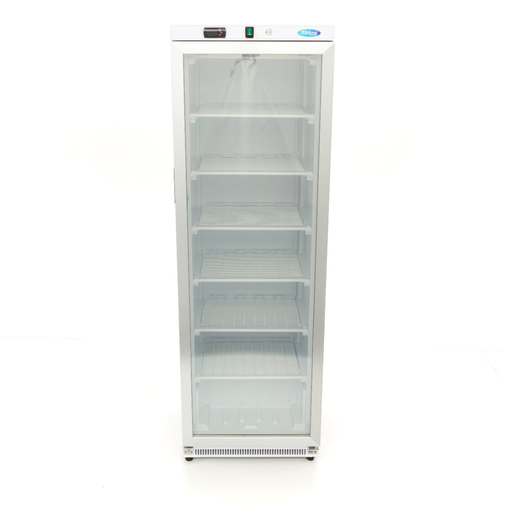 Congélateur - 400 L - blanc - avec porte en verre