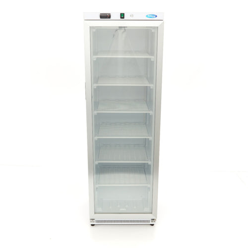Congélateur - 400 L - blanc - avec porte en verre