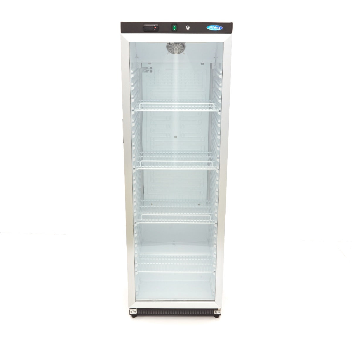 Réfrigérateur - 400 L - noir - avec porte en verre