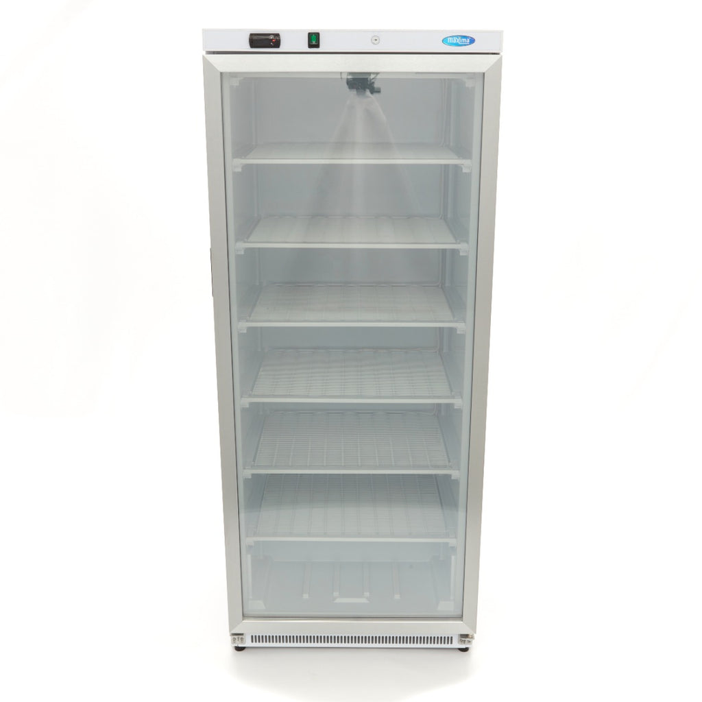 Congélateur - 600 L - blanc - avec porte en verre
