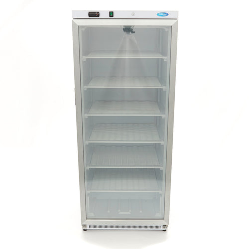 Congélateur - 600 L - blanc - avec porte en verre