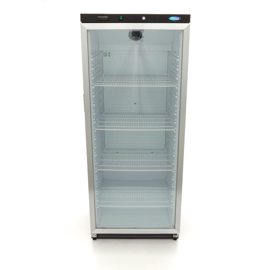 Réfrigérateur - 600 L - noir - avec porte en verre