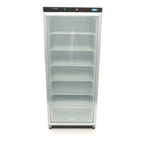 Congélateur - 600 L - noir - avec porte en verre