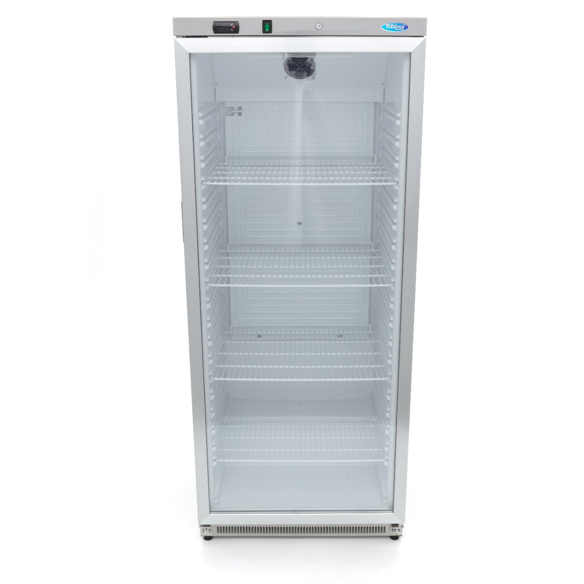 Réfrigérateur - 600 L - acier inoxydable - avec porte en verre