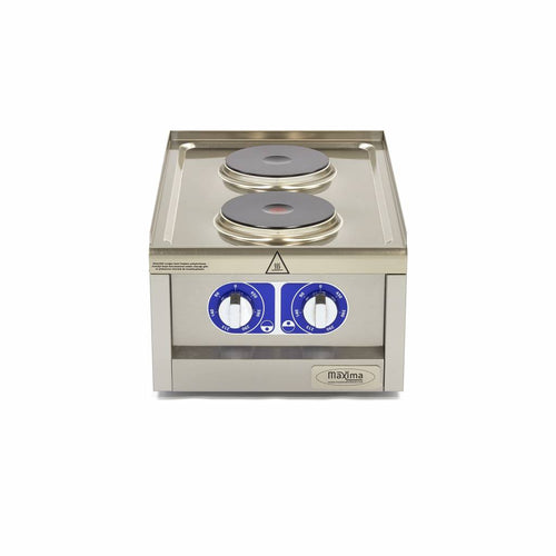 Cuiseur de qualité commerciale - 2 brûleurs - unité simple - profondeur 60 cm - électrique