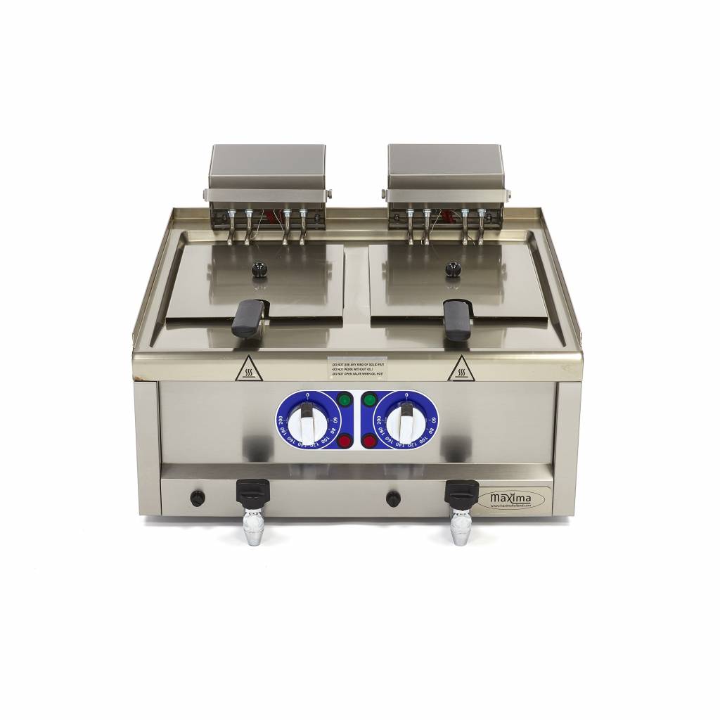 Friteuse - 2 x 10 L - 2 paniers - avec robinet de vidange - 400V