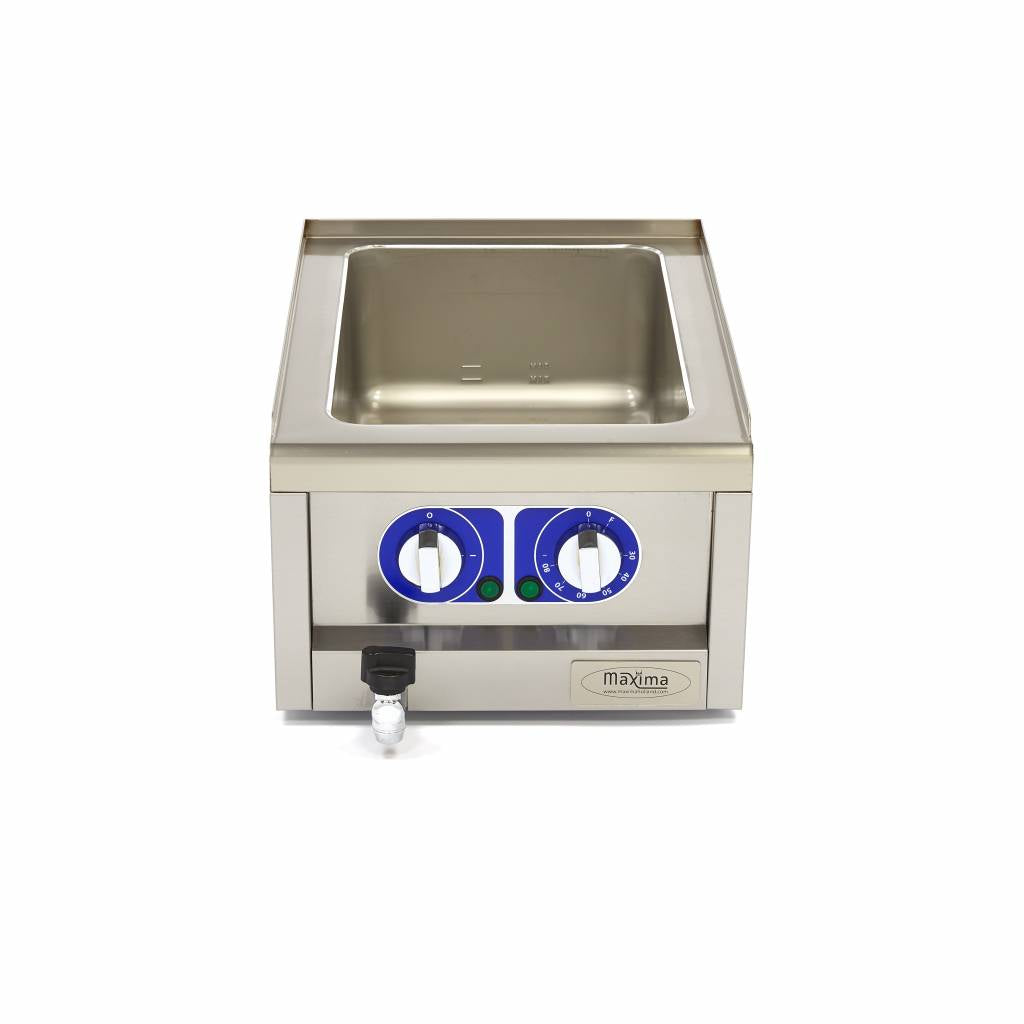 Bain Marie - unité simple - 60 cm - avec robinet de vidange - électrique