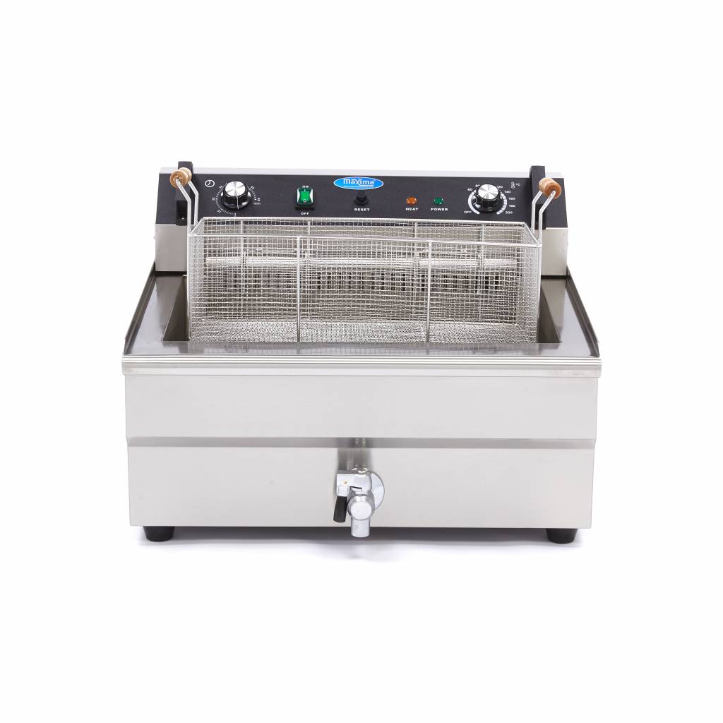 Friteuse - 30 L - 1 panier - avec robinet de vidange