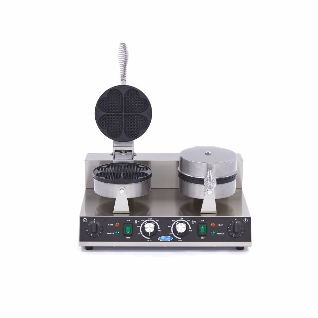 Gaufrier - 8 gaufres - coeurs - double