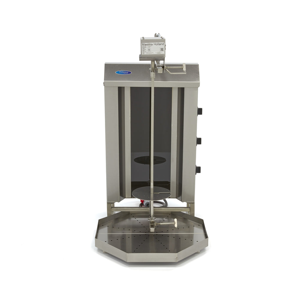 Kebab grill - 3 brûleurs - 30 kg de viande - électrique