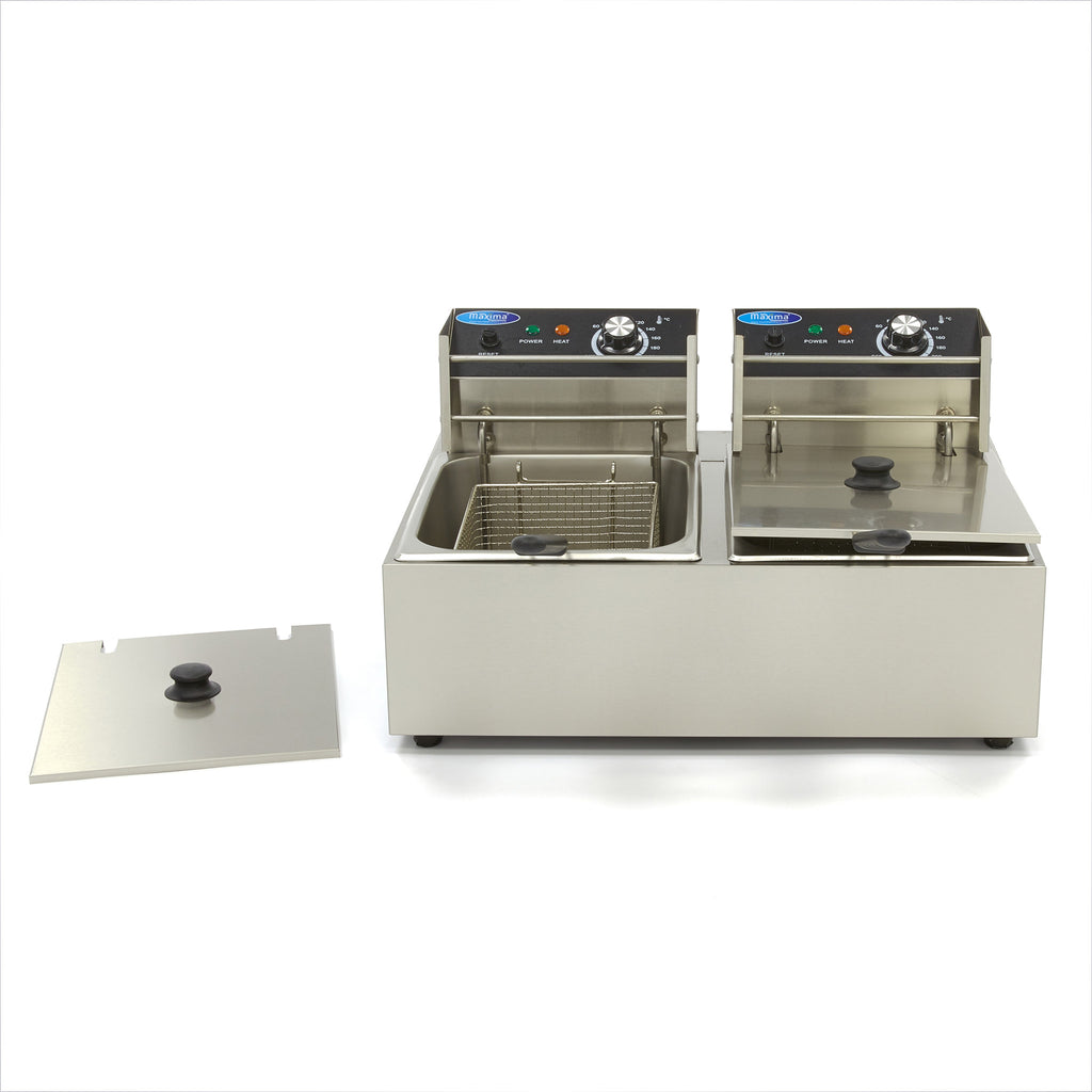 Friteuse - 2 x 6 L - 2 paniers - jusqu'à 2,4 kg de frites