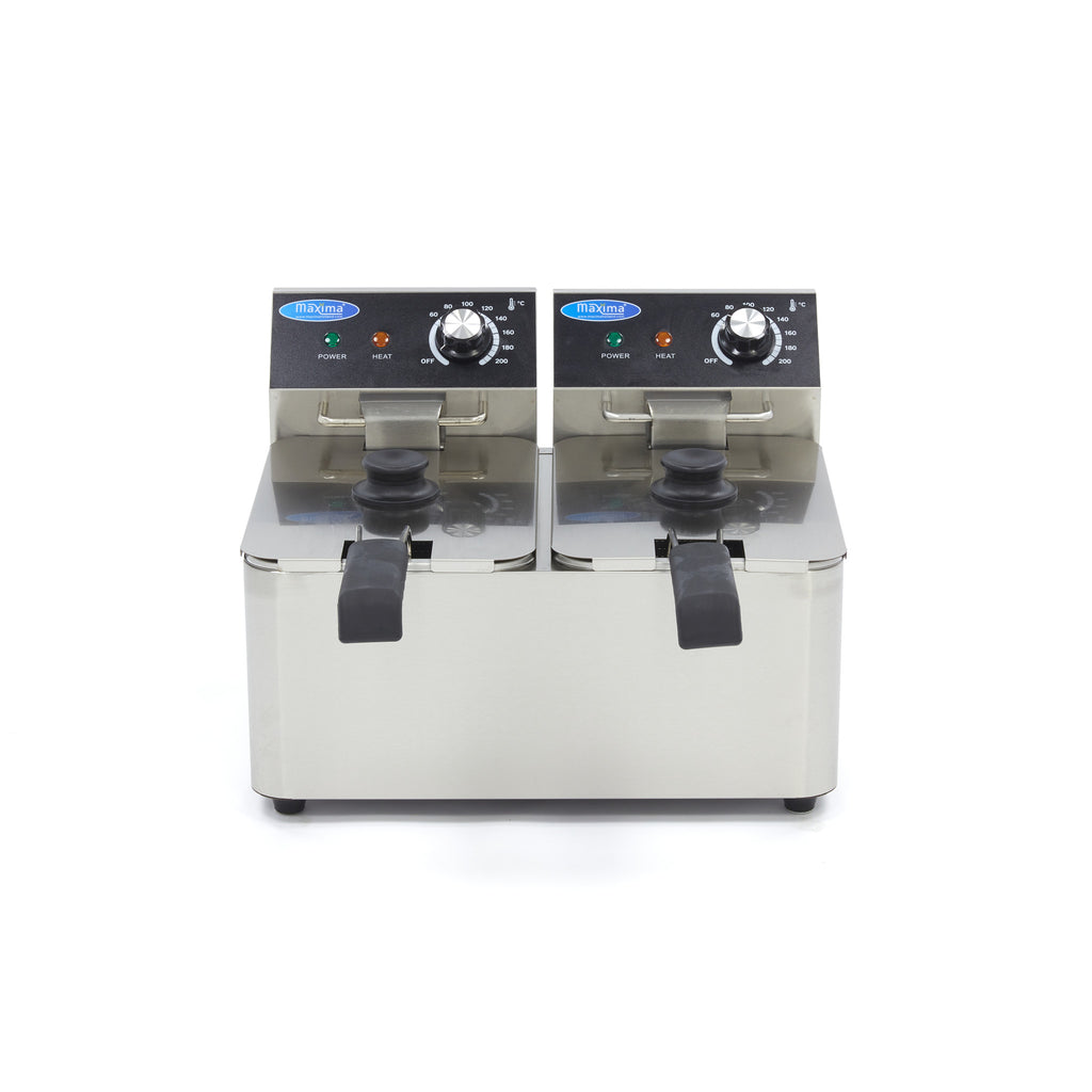 Friteuse - 2 x 4 L - 2 paniers - jusqu'à 1,5 kg de frites