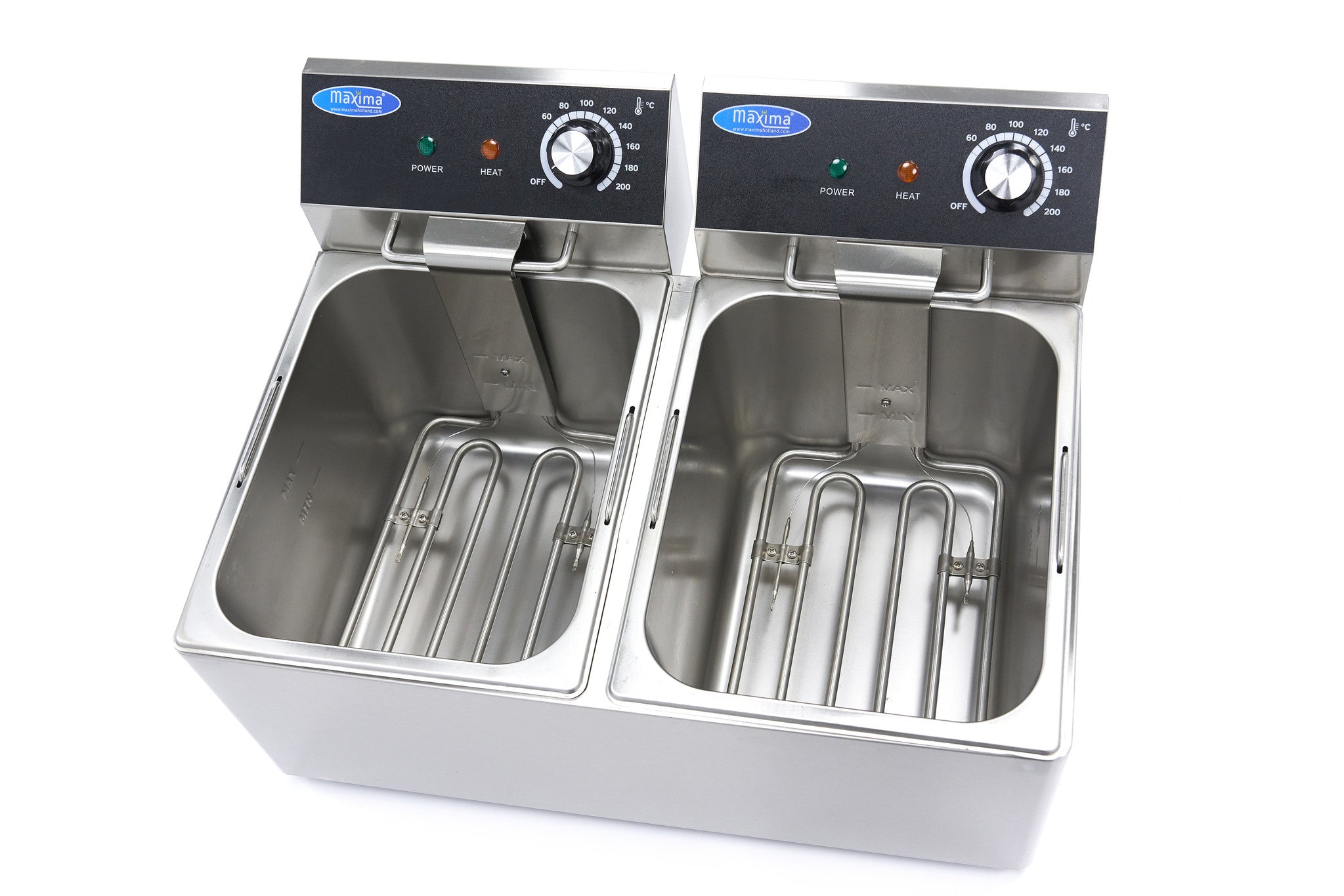 Friteuse - 2 x 8 L - 2 paniers - jusqu'à 2,8 kg de frites