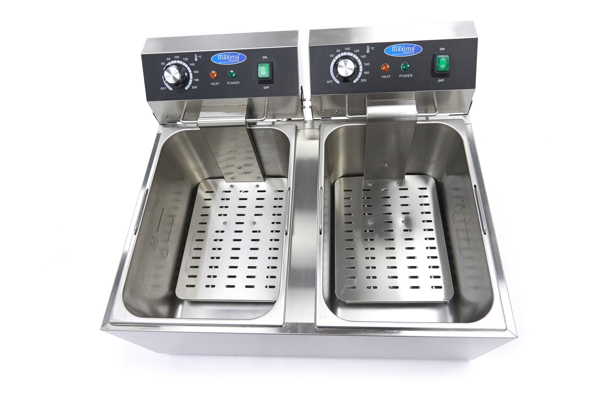 Friteuse - 2 x 11 L - 2 paniers - jusqu'à 2,8 kg de frites