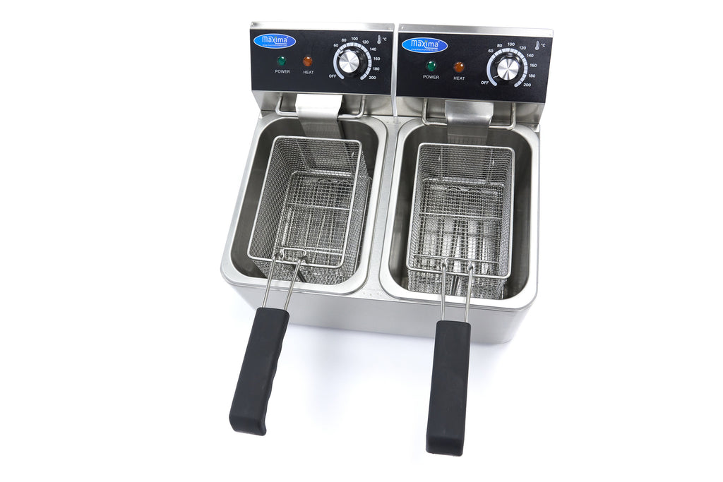 Friteuse - 2 x 4 L - 2 paniers - jusqu'à 1,5 kg de frites