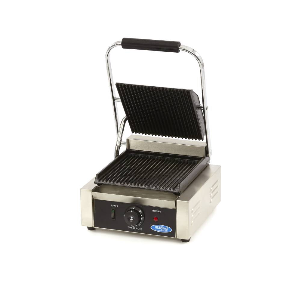 Grill contact - rainuré - plaque de gril simple - 22 cm