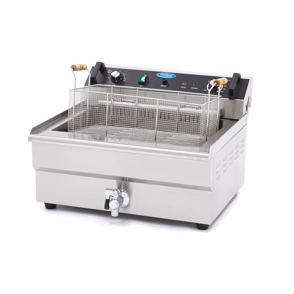 Friteuse - 30 L - 1 panier - avec robinet de vidange