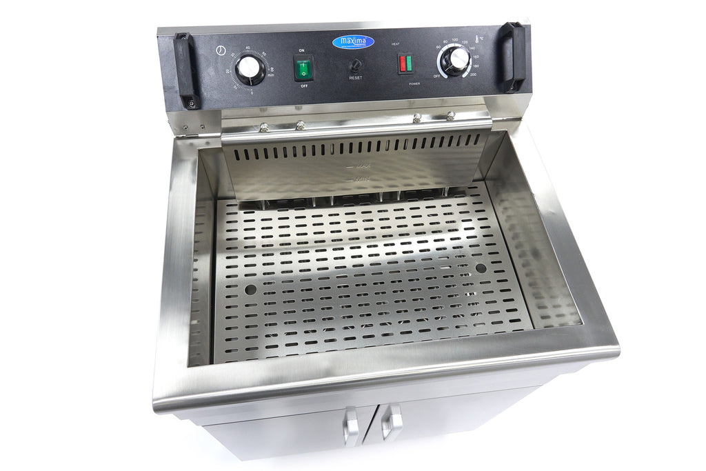 Friteuse - 30 L - 1 panier - avec robinet de vidange et support
