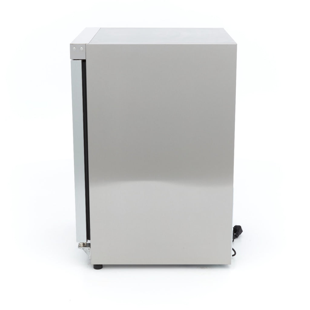 Congélateur - 200 L - acier inoxydable - avec porte en verre