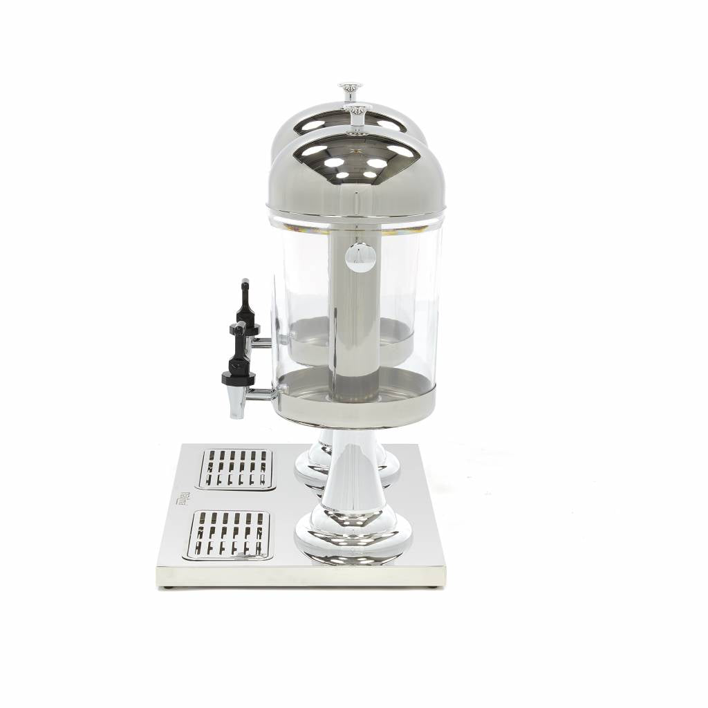 Dispensateur de boissons - 2 x 8 L - tube de refroidissement central - fonctionne sans électricité