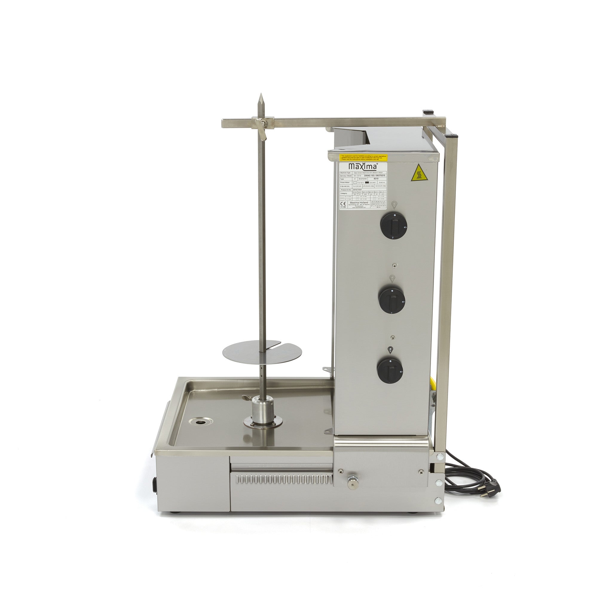 Kebab grill - 3 brûleurs - 40 kg de viande - gaz
