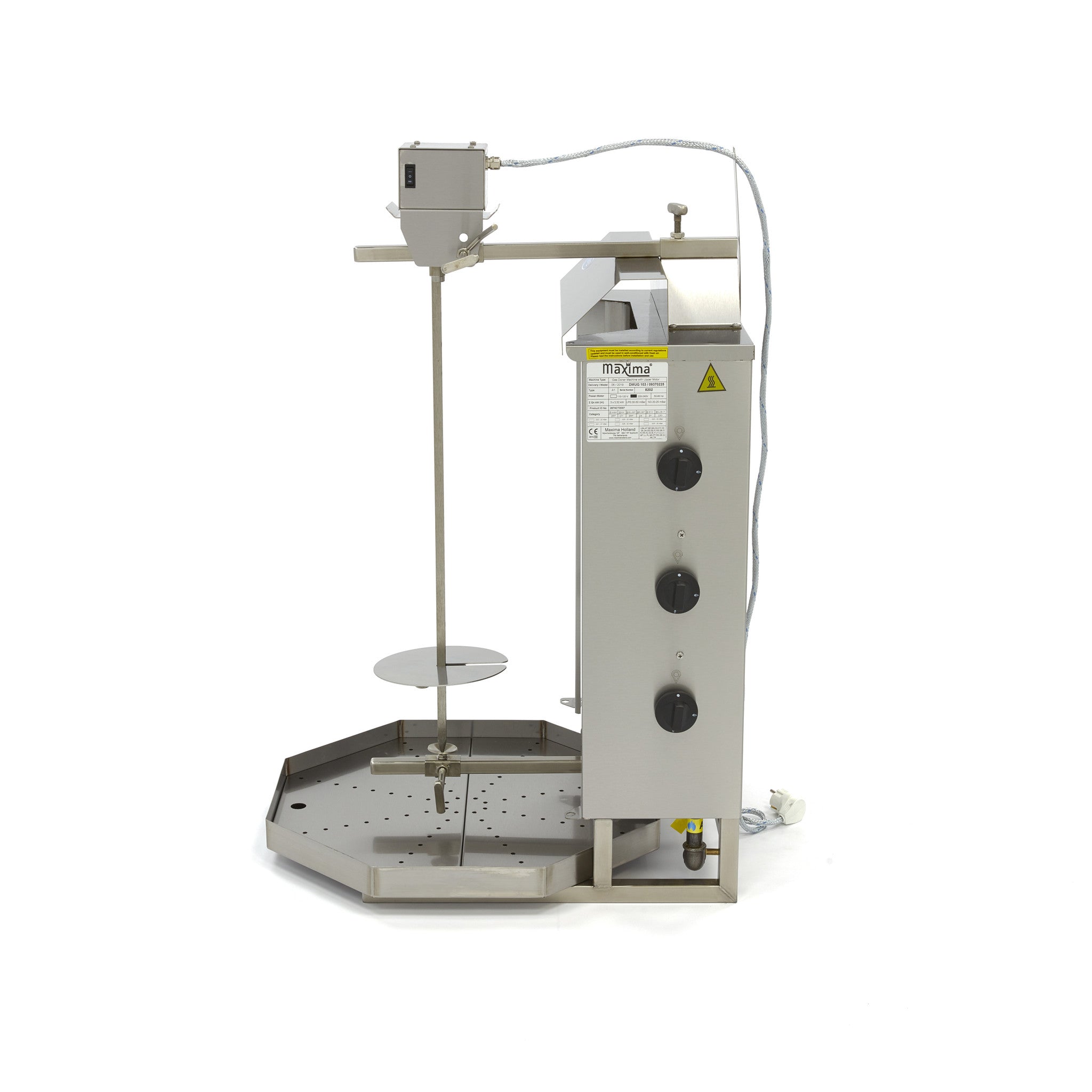 Kebab grill - 3 brûleurs - 30 kg de viande - gaz