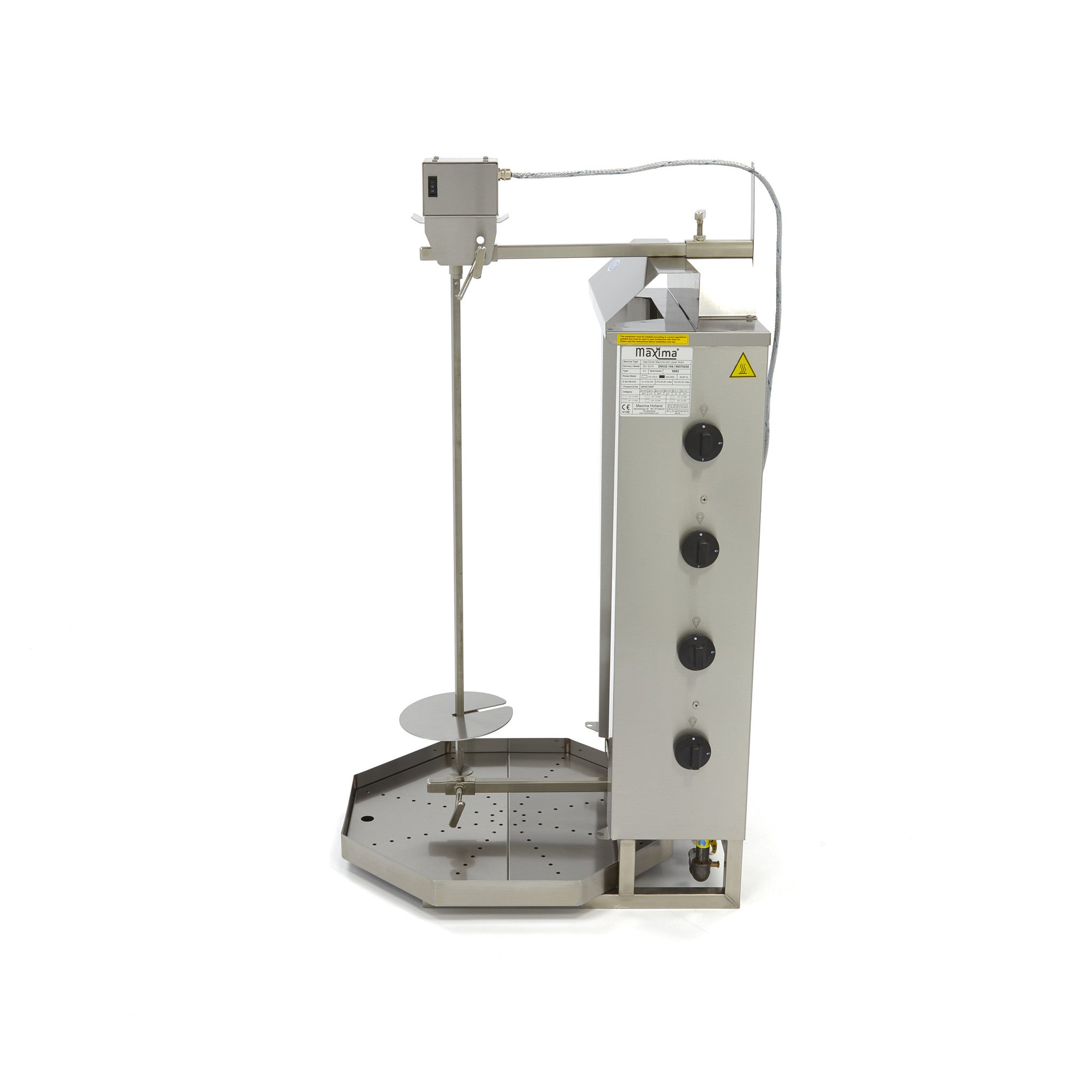 Kebab grill - 4 brûleurs - 50 kg de viande - gaz