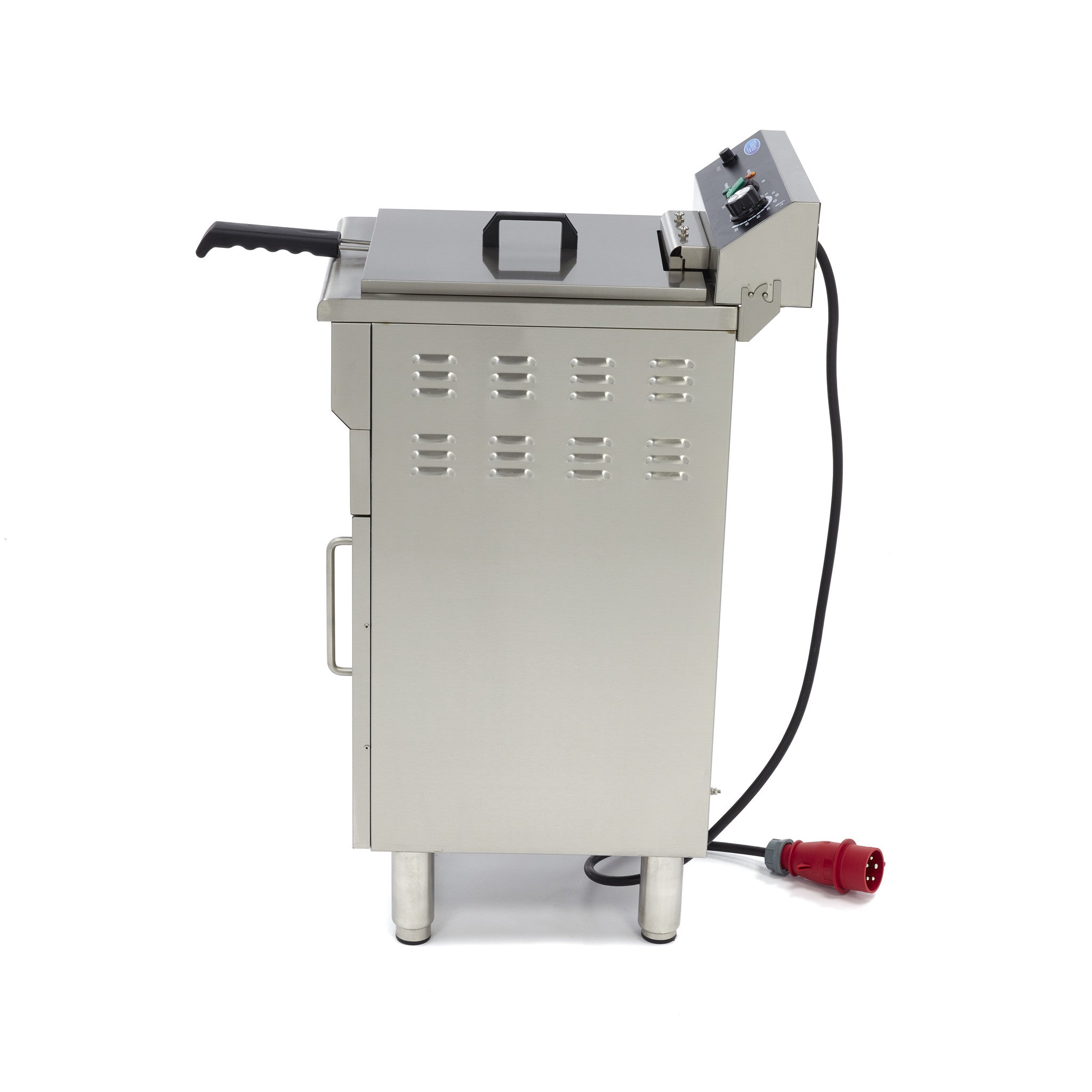 Friteuse - 16 L - 1 panier - avec robinet de vidange et support - 400V