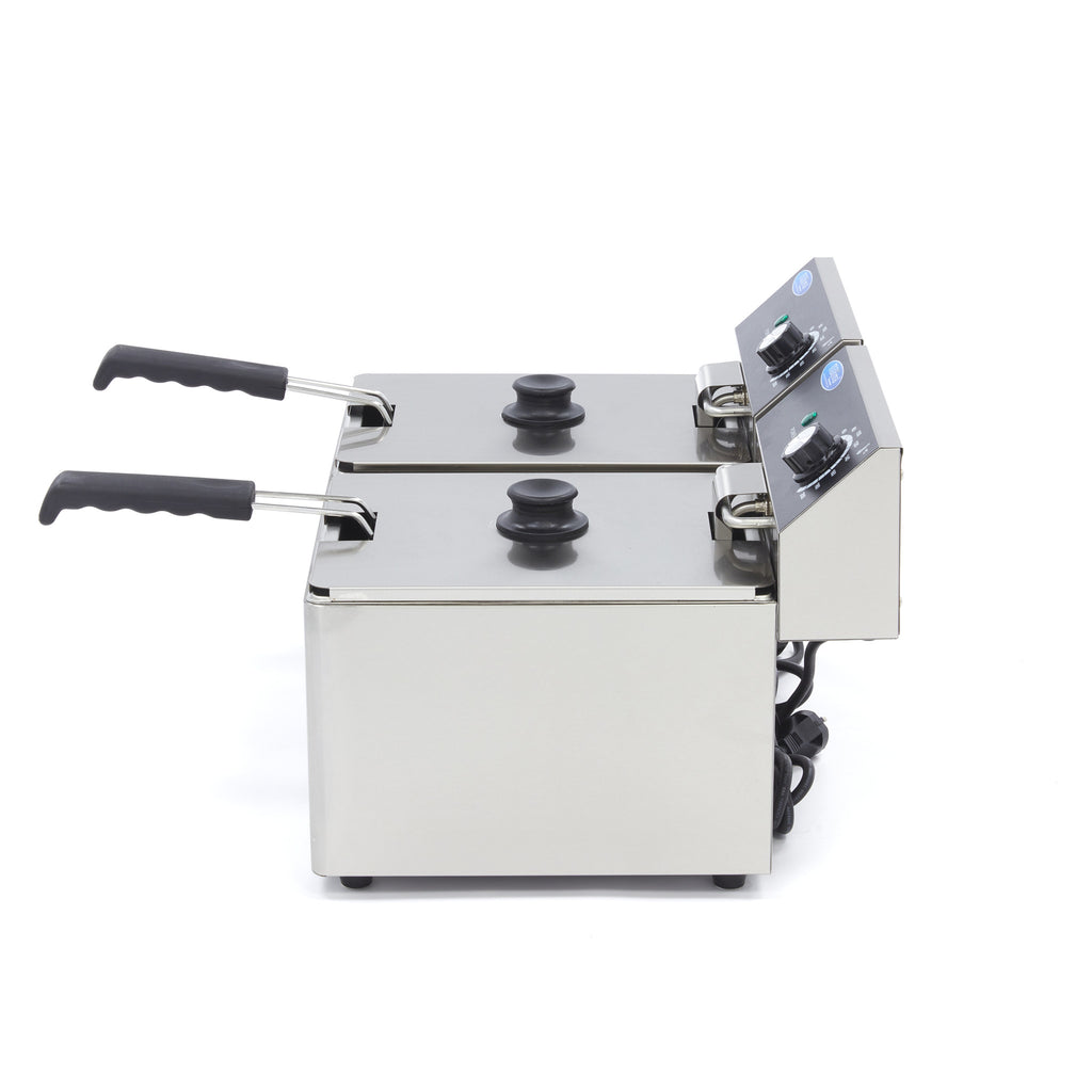 Friteuse - 2 x 8 L - 2 paniers - jusqu'à 2,8 kg de frites