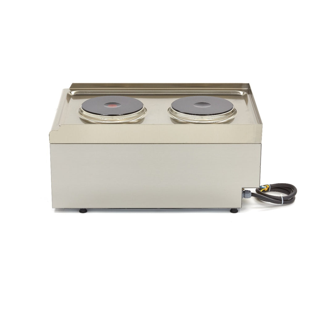 Cuiseur de qualité commerciale - 2 brûleurs - unité simple - profondeur 60 cm - électrique