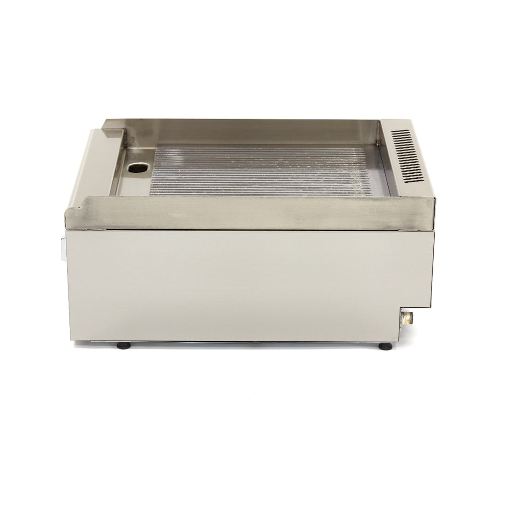 Gril de qualité commerciale - rainuré - unité simple - profondeur 60 cm - gaz