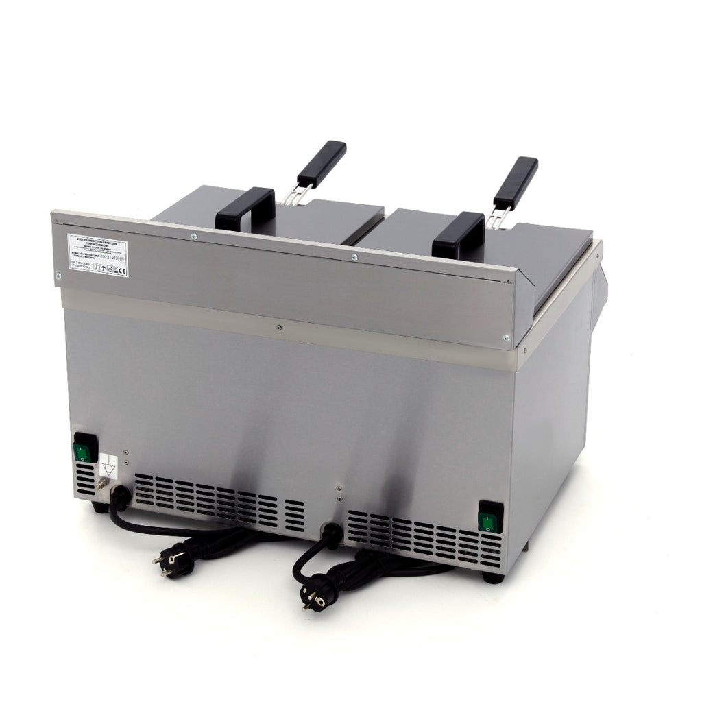 Friteuse - 2 x 8 L - 2 paniers - induction - avec robinet de vidange