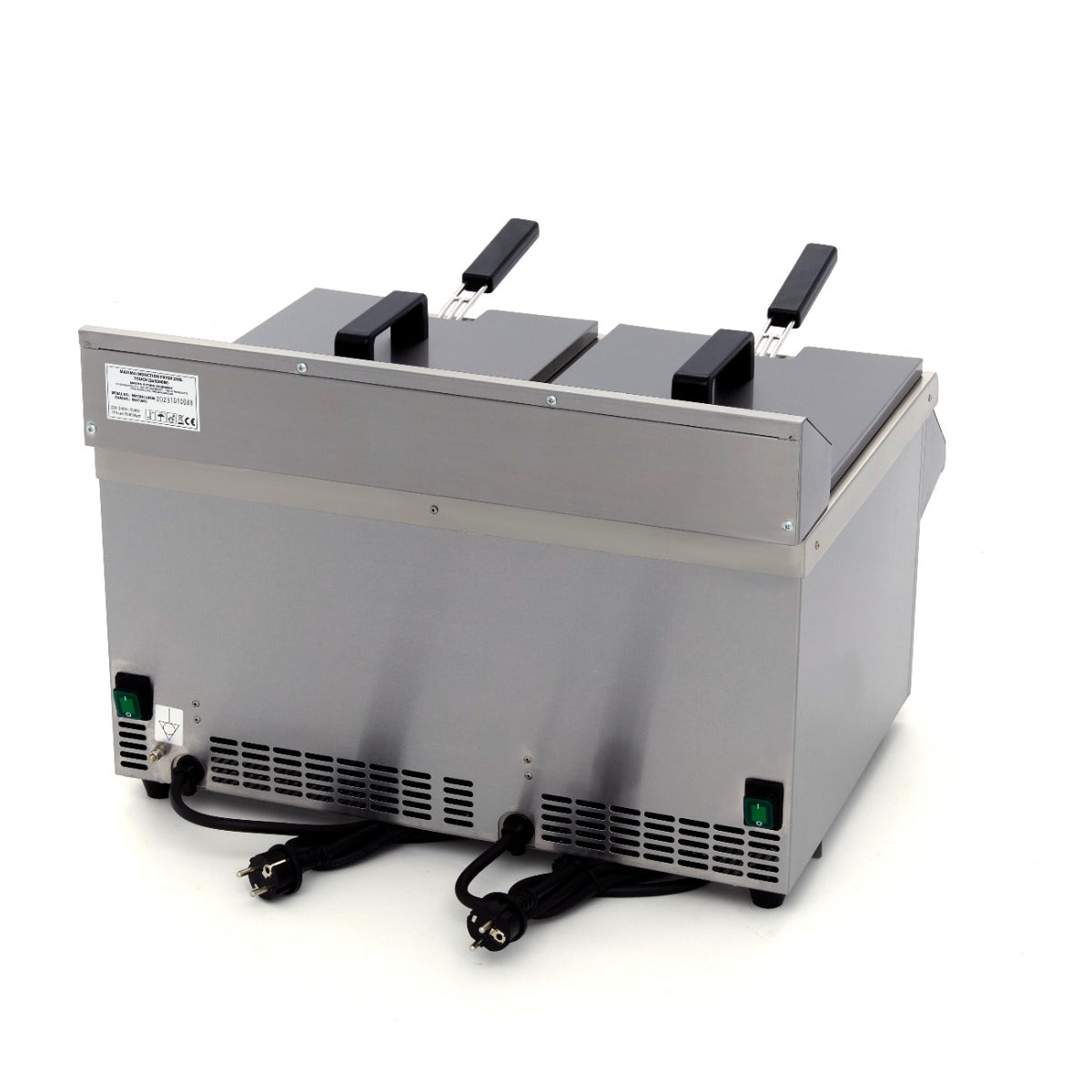 Friteuse - 2 x 8 L - 2 paniers - induction - avec robinet de vidange