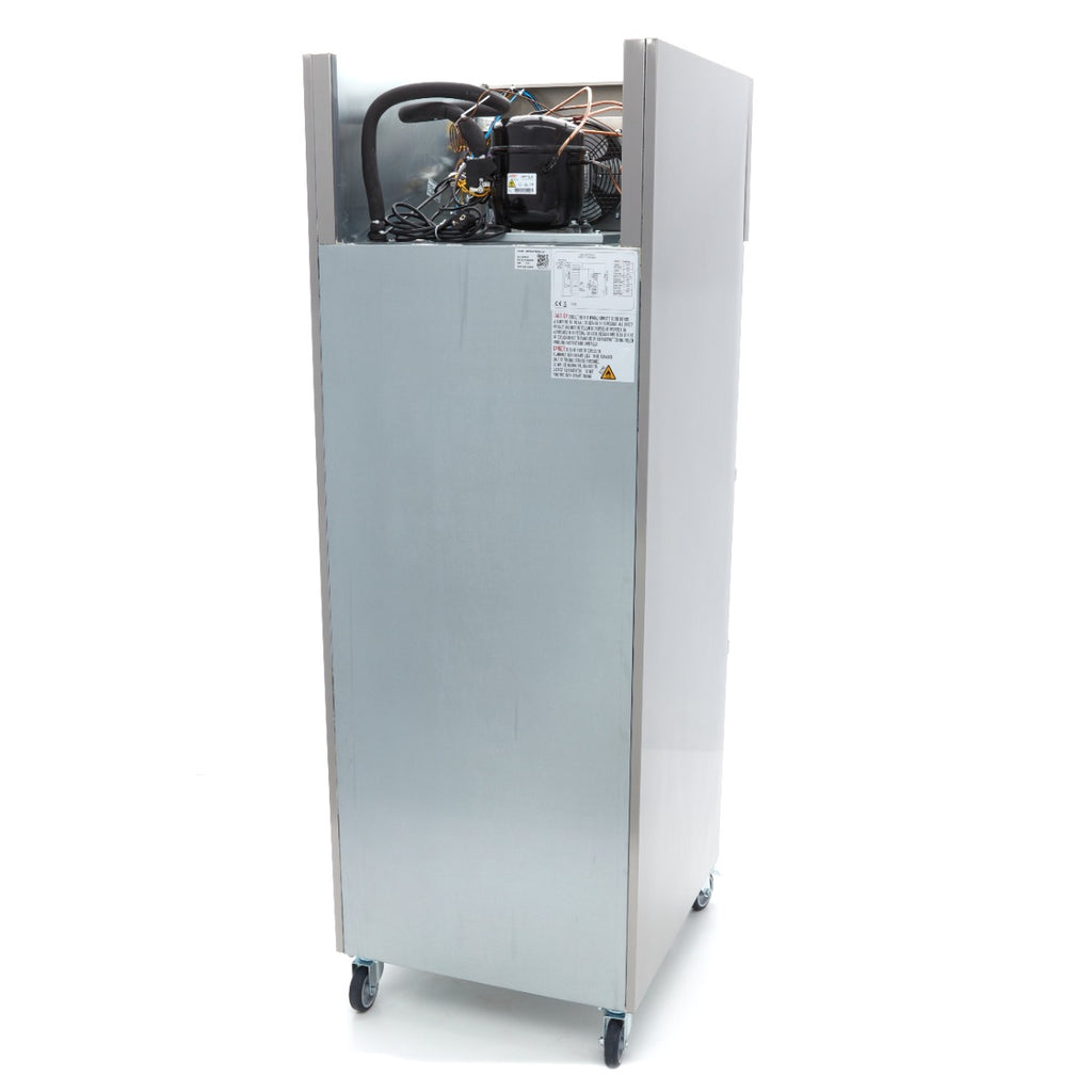 Réfrigérateur - 600 L - 3 étagères réglables (2/1 GN) - acier inoxydable - avec porte en verre