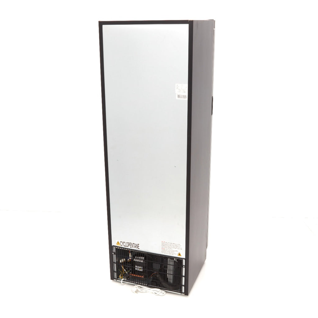 Réfrigérateur - 400 L - noir - avec porte en verre
