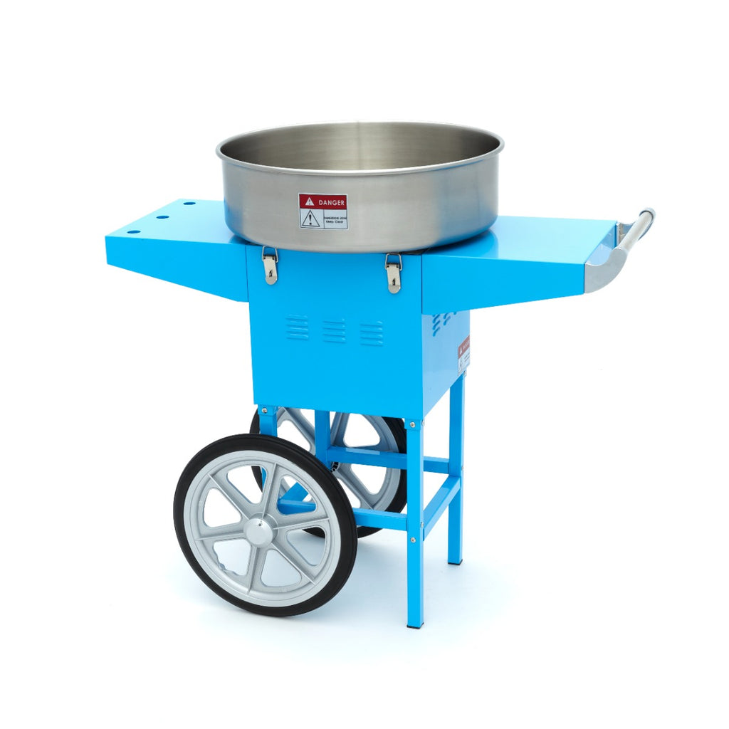 Machine à barbe à papa - Ø 52cm - Bleu - avec chariot
