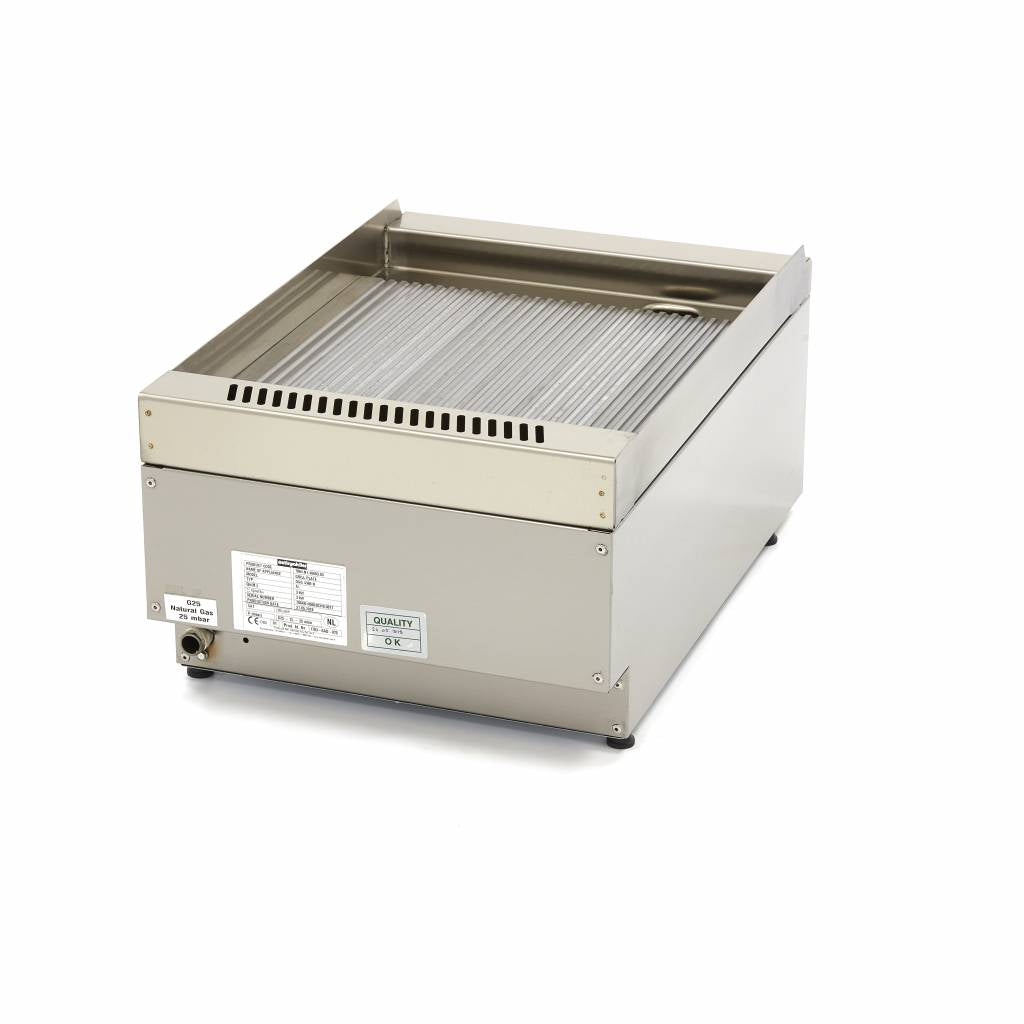 Gril de qualité commerciale - rainuré - unité simple - profondeur 60 cm - gaz
