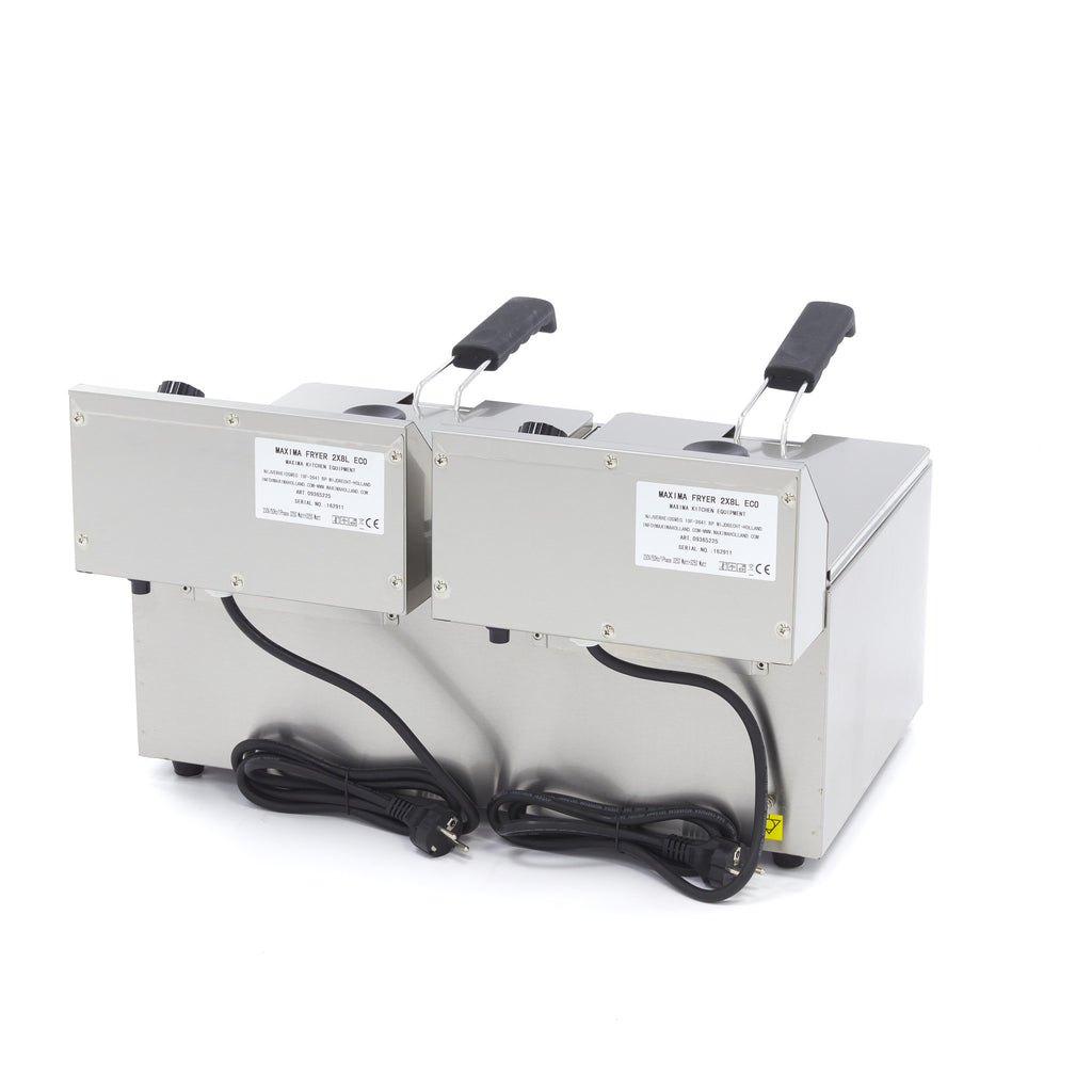 Friteuse - 2 x 8 L - 2 paniers - jusqu'à 2,8 kg de frites