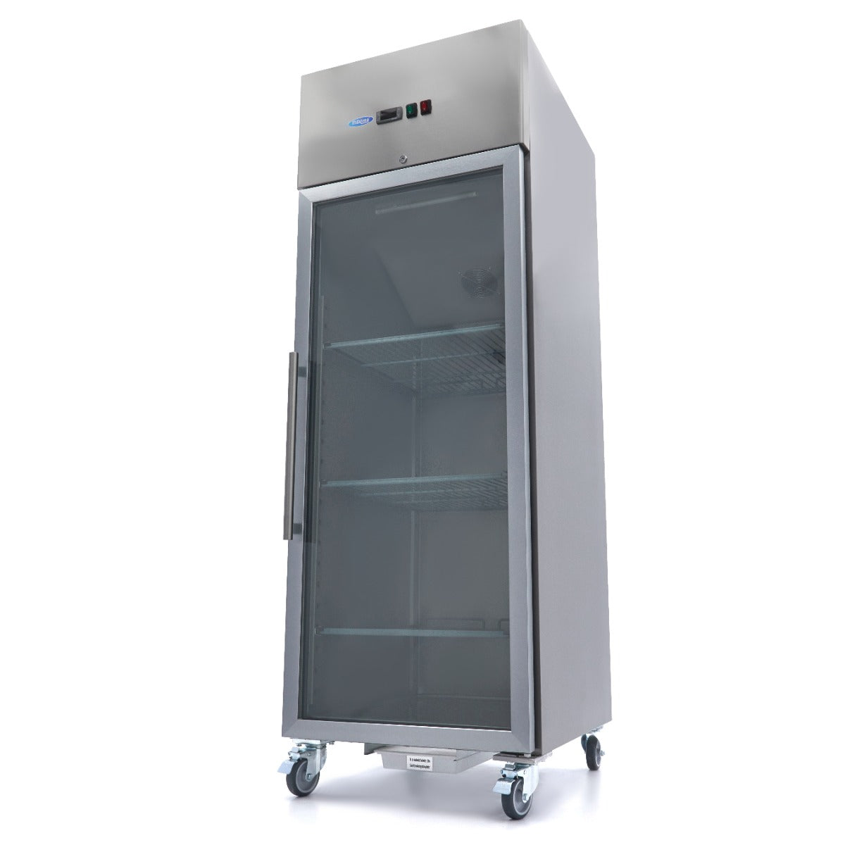 Réfrigérateur - 700 L - 3 étagères réglables (2/1 GN) - acier inoxydable - avec porte en verre